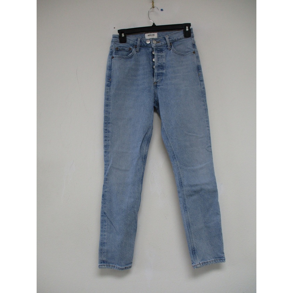 AGOLDE Nico Jeans Women 24 Light Blue Nico High Rise Slim Fit Button Fly Denim